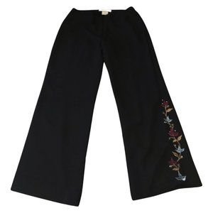 Vintage 90s Y2k Goth Black Pewter Beaded Trouser Pant Cyber Chic